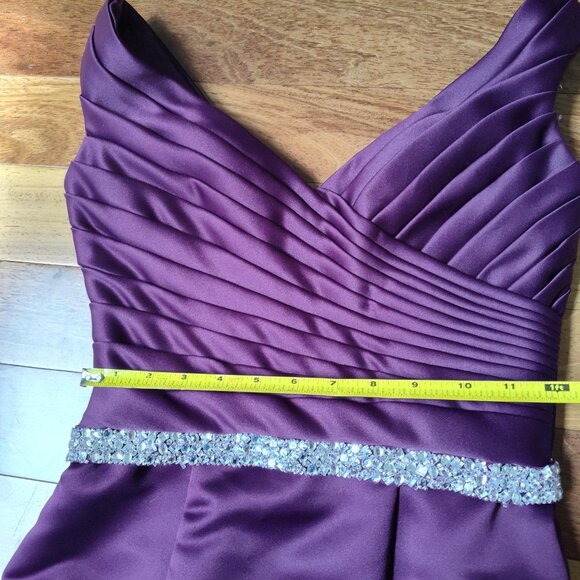 Mori Lee by Madeline Gardner Cocktail, Wedding, Formal Dress. Eggplan… - Picture 2 of 3